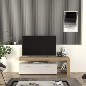 meg-GP042-0242,3-2 ΕΠΙΠΛΟ ΤΗΛΕΟΡΑΣΗΣ ACNES MEGAPAP ΧΡΩΜΑ ΛΕΥΚΟ - SAPPHIRE OAK 160X40X53ΕΚ.