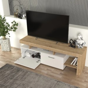 meg-GP042-0242,3-3 ΕΠΙΠΛΟ ΤΗΛΕΟΡΑΣΗΣ ACNES MEGAPAP ΧΡΩΜΑ ΛΕΥΚΟ - SAPPHIRE OAK 160X40X53ΕΚ.