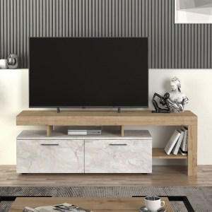 meg-GP042-0242,4-3 ΕΠΙΠΛΟ ΤΗΛΕΟΡΑΣΗΣ ACNES MEGAPAP ΧΡΩΜΑ ΛΕΥΚΟ ΕΦΕ ΜΑΡΜΑΡΟΥ - SAPPHIRE OAK 160X40X53ΕΚ.