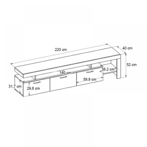 meg-GP042-0243,2-5 ΕΠΙΠΛΟ ΤΗΛΕΟΡΑΣΗΣ ACNES MEGAPAP ΧΡΩΜΑ ΜΑΥΡΟ - ΚΑΡΥΔΙ 220X40X52ΕΚ.