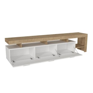 meg-GP042-0243,3-4 ΕΠΙΠΛΟ ΤΗΛΕΟΡΑΣΗΣ ACNES MEGAPAP ΧΡΩΜΑ ΛΕΥΚΟ - SAPPHIRE OAK 220X40X52ΕΚ.