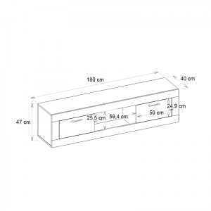 meg-GP042-0244,1-5 ΕΠΙΠΛΟ ΤΗΛΕΟΡΑΣΗΣ DAVIN MEGAPAP ΧΡΩΜΑ ΜΑΥΡΟ - ΜΑΥΡΟ ΕΦΕ ΜΑΡΜΑΡΟΥ 180X40X47ΕΚ.