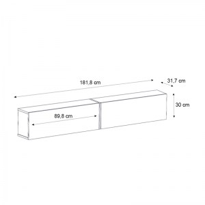 meg-GP042-0248,1-5 ΕΠΙΠΛΟ ΤΗΛΕΟΡΑΣΗΣ ΕΠΙΤΟΙΧΙΟ FIGURE MEGAPAP ΜΕ LED ΧΡΩΜΑ ΜΑΥΡΟ ΕΦΕ ΜΑΡΜΑΡΟΥ 181,8X31,7X30ΕΚ.