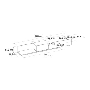 meg-GP042-0249,1-6 ΕΠΙΠΛΟ ΤΗΛΕΟΡΑΣΗΣ ENSTEY MEGAPAP ΧΡΩΜΑ ΚΑΡΥΔΙ - ΑΝΘΡΑΚΙ 260X41,8X33,5ΕΚ.