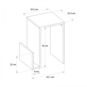 meg-GP042-0250,1-4 ΤΡΑΠΕΖΑΚΙ ΒΟΗΘΗΤΙΚΟ REGNAR MEGAPAP ΧΡΩΜΑ REBAB 43,1X33,5X52ΕΚ.