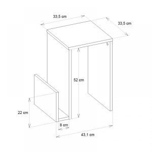 meg-GP042-0250,2-5 ΤΡΑΠΕΖΑΚΙ ΒΟΗΘΗΤΙΚΟ REGNAR MEGAPAP ΧΡΩΜΑ SAPPHIRE OAK 43,1X33,5X52ΕΚ.