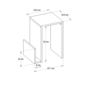 meg-GP042-0250,3-6 ΤΡΑΠΕΖΑΚΙ ΒΟΗΘΗΤΙΚΟ REGNAR MEGAPAP ΧΡΩΜΑ ΛΕΥΚΟ  43,1X33,5X52ΕΚ.