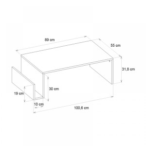 meg-GP042-0251,2-6 ΤΡΑΠΕΖΑΚΙ ΣΑΛΟΝΙΟΥ REGNAR MEGAPAP ΧΡΩΜΑ SAPPHIRE OAK 100,6X55X31,8ΕΚ.
