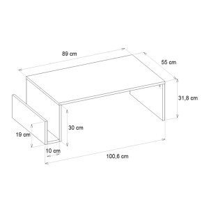 meg-GP042-0251,3-6 ΤΡΑΠΕΖΑΚΙ ΣΑΛΟΝΙΟΥ REGNAR MEGAPAP ΧΡΩΜΑ ΛΕΥΚΟ 100,6X55X31,8ΕΚ.