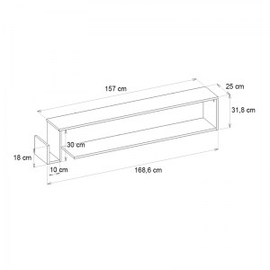 meg-GP042-0252,1-4 ΕΠΙΠΛΟ ΤΗΛΕΟΡΑΣΗΣ ΕΠΙΤΟΙΧΙΟ REGNAR MEGAPAP ΧΡΩΜΑ REBAB 168,6X25X31,8ΕΚ.