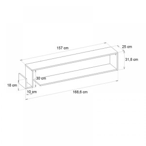 meg-GP042-0252,2-5 ΕΠΙΠΛΟ ΤΗΛΕΟΡΑΣΗΣ ΕΠΙΤΟΙΧΙΟ REGNAR MEGAPAP ΧΡΩΜΑ SAPPHIRE OAK 168,6X25X31,8ΕΚ.