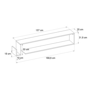 meg-GP042-0252,3-6 ΕΠΙΠΛΟ ΤΗΛΕΟΡΑΣΗΣ ΕΠΙΤΟΙΧΙΟ REGNAR MEGAPAP ΧΡΩΜΑ ΛΕΥΚΟ 168,6X25X31,8ΕΚ.