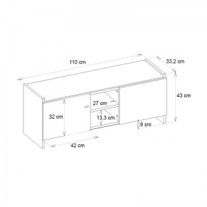 meg-GP042-0255,2-5 ΠΑΠΟΥΤΣΟΘΗΚΗ VERLY MEGAPAP ΧΡΩΜΑ SAPPHIRE OAK - ΑΝΘΡΑΚΙ 110X33,2X43ΕΚ.