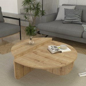 meg-GP042-0258,2-0 ΤΡΑΠΕΖΑΚΙ ΣΑΛΟΝΙΟΥ NILVIA MEGAPAP ΧΡΩΜΑ SAPPHIRE OAK Ø85X35ΕΚ.