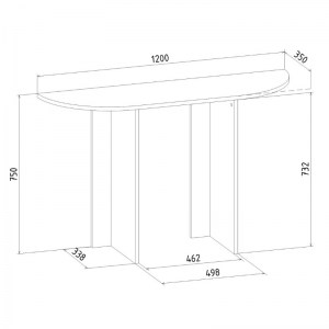 meg-GP042-0259,1-5 ΚΟΝΣΟΛΑ CORTADO MEGAPAP ΧΡΩΜΑ ΚΑΡΥΔΙ 120X35X75ΕΚ.