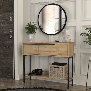 meg-GP042-0261,1-0 ΚΟΝΣΟΛΑ ΜΕ ΚΑΘΡΕΠΤΗ SUZY MEGAPAP ΧΡΩΜΑ SAPPHIRE OAK 90X29,6X76ΕΚ.