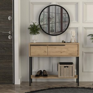 meg-GP042-0261,1-1 ΚΟΝΣΟΛΑ ΜΕ ΚΑΘΡΕΠΤΗ SUZY MEGAPAP ΧΡΩΜΑ SAPPHIRE OAK 90X29,6X76ΕΚ.