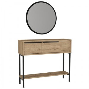 meg-GP042-0261,1-5 ΚΟΝΣΟΛΑ ΜΕ ΚΑΘΡΕΠΤΗ SUZY MEGAPAP ΧΡΩΜΑ SAPPHIRE OAK 90X29,6X76ΕΚ.