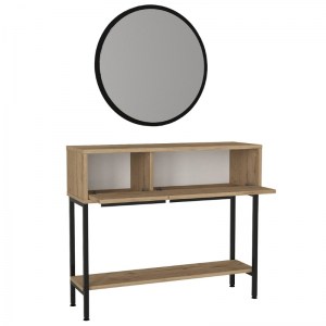 meg-GP042-0261,1-6 ΚΟΝΣΟΛΑ ΜΕ ΚΑΘΡΕΠΤΗ SUZY MEGAPAP ΧΡΩΜΑ SAPPHIRE OAK 90X29,6X76ΕΚ.