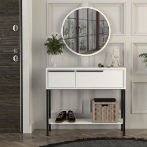 meg-GP042-0261,2-1 ΚΟΝΣΟΛΑ ΜΕ ΚΑΘΡΕΠΤΗ SUZY MEGAPAP ΧΡΩΜΑ ΛΕΥΚΟ 90X29,6X76ΕΚ.