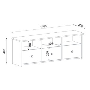 meg-GP042-0262,1-8 ΕΠΙΠΛΟ ΤΗΛΕΟΡΑΣΗΣ MAHEN MEGAPAP ΧΡΩΜΑ SAPPHIRE OAK 140X35X49,8ΕΚ.