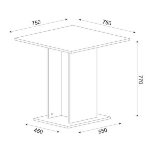 meg-GP042-0263,1-6 ΤΡΑΠΕΖΙ ALLOS MEGAPAP ΧΡΩΜΑ SAPPHIRE OAK 75X75X77ΕΚ.