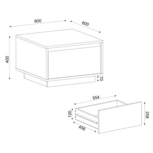 meg-GP042-0265,1-4 ΤΡΑΠΕΖΑΚΙ ΣΑΛΟΝΙΟΥ PURA MEGAPAP ΧΡΩΜΑ SAPPHIRE OAK 60X60X40ΕΚ.