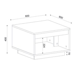 meg-GP042-0266,1-5 ΤΡΑΠΕΖΑΚΙ ΣΑΛΟΝΙΟΥ ONDA MEGAPAP ΧΡΩΜΑ SAPPHIRE OAK 60X60X40ΕΚ.