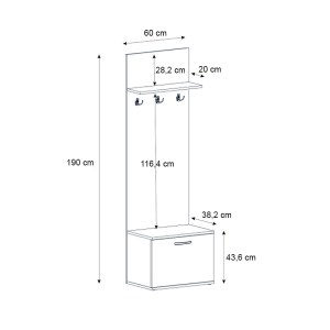 meg-GP042-0267,2-5 ΕΠΙΠΛΟ ΕΙΣΟΔΟΥ TRACK MEGAPAP ΧΡΩΜΑ ΚΑΡΥΔΙ 60X38,2X190ΕΚ.