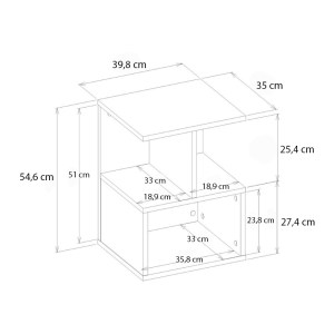 meg-GP042-0270,2-7 ΚΟΜΟΔΙΝΟ - ΤΡΑΠΕΖΑΚΙ ΒΟΗΘΗΤΙΚΟ ENTIERO MEGAPAP ΧΡΩΜΑ ΛΕΥΚΟ 39,8X35X54,6ΕΚ.