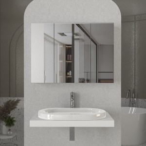 meg-GP042-0273,1-3 ΚΑΘΡΕΠΤΗΣ ΜΠΑΝΙΟΥ BASE ΜEGAPAP ΧΡΩΜΑ ΛΕΥΚΟ 90X17,1X65ΕΚ.