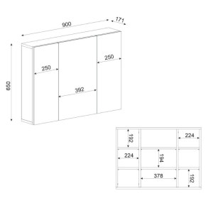 meg-GP042-0273,1-6 ΚΑΘΡΕΠΤΗΣ ΜΠΑΝΙΟΥ BASE ΜEGAPAP ΧΡΩΜΑ ΛΕΥΚΟ 90X17,1X65ΕΚ.