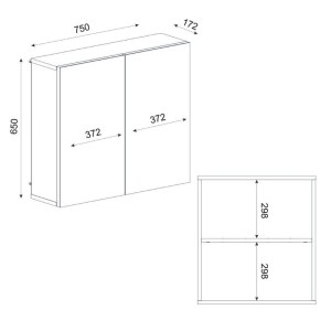 meg-GP042-0276,1-5 ΚΑΘΡΕΠΤΗΣ ΜΠΑΝΙΟΥ BINARY ΜEGAPAP ΧΡΩΜΑ ΛΕΥΚΟ 75X17,2X65ΕΚ.