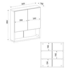 meg-GP042-0279,1-5 ΚΑΘΡΕΠΤΗΣ ΜΠΑΝΙΟΥ TRAMA ΜEGAPAP ΧΡΩΜΑ ΛΕΥΚΟ 60X16,8X65ΕΚ.