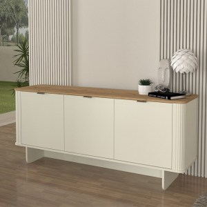 meg-GP042-0281,1-0 ΜΠΟΥΦΕΣ BOHEMA MEGAPAP ΧΡΩΜΑ IVORY - SEPET OAK 180X47X76,6ΕΚ.