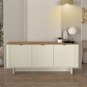 meg-GP042-0281,1-2 ΜΠΟΥΦΕΣ BOHEMA MEGAPAP ΧΡΩΜΑ IVORY - SEPET OAK 180X47X76,6ΕΚ.