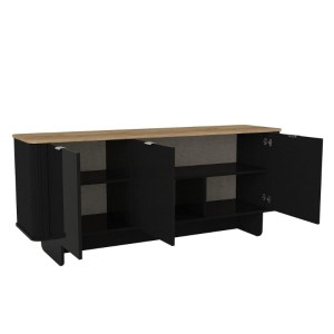 meg-GP042-0281,2-8 ΜΠΟΥΦΕΣ BOHEMA MEGAPAP ΧΡΩΜΑ ΜΑΥΡΟ - SEPET OAK 180X47X76,6ΕΚ.