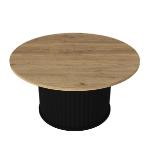 meg-GP042-0282,2-5 ΤΡΑΠΕΖΑΚΙ ΣΑΛΟΝΙΟΥ BOHEMA MEGAPAP ΧΡΩΜΑ ΜΑΥΡΟ - SEPET OAK Ø85X43,2ΕΚ.