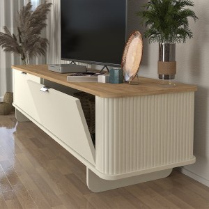 meg-GP042-0283,1-4 ΕΠΙΠΛΟ ΤΗΛΕΟΡΑΣΗΣ BOHEMA MEGAPAP ΧΡΩΜΑ IVORY - SEPET OAK 180X47X45,6ΕΚ.