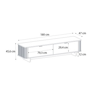 meg-GP042-0283,1-7 ΕΠΙΠΛΟ ΤΗΛΕΟΡΑΣΗΣ BOHEMA MEGAPAP ΧΡΩΜΑ IVORY - SEPET OAK 180X47X45,6ΕΚ.