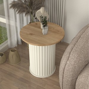 meg-GP042-0284,1-0 ΤΡΑΠΕΖΑΚΙ ΒΟΗΘΗΤΙΚΟ BOHEMA MEGAPAP ΧΡΩΜΑ IVORY - SEPET OAK Ø50X53,2ΕΚ.
