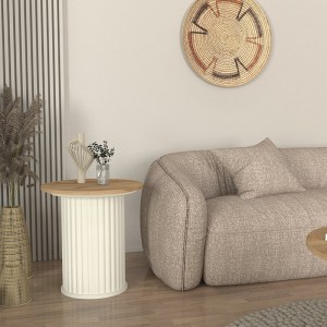 meg-GP042-0284,1-2 ΤΡΑΠΕΖΑΚΙ ΒΟΗΘΗΤΙΚΟ BOHEMA MEGAPAP ΧΡΩΜΑ IVORY - SEPET OAK Ø50X53,2ΕΚ.