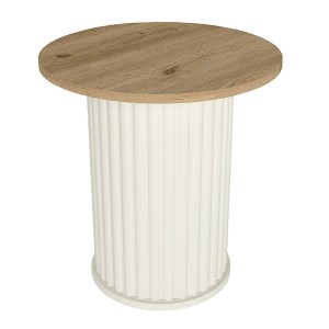 meg-GP042-0284,1-3 ΤΡΑΠΕΖΑΚΙ ΒΟΗΘΗΤΙΚΟ BOHEMA MEGAPAP ΧΡΩΜΑ IVORY - SEPET OAK Ø50X53,2ΕΚ.