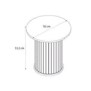 meg-GP042-0284,1-5 ΤΡΑΠΕΖΑΚΙ ΒΟΗΘΗΤΙΚΟ BOHEMA MEGAPAP ΧΡΩΜΑ IVORY - SEPET OAK Ø50X53,2ΕΚ.