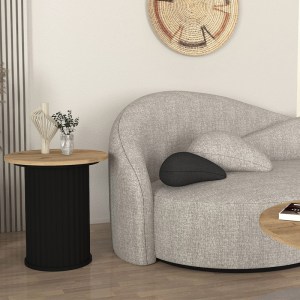 meg-GP042-0284,2-2 ΤΡΑΠΕΖΑΚΙ ΒΟΗΘΗΤΙΚΟ BOHEMA MEGAPAP ΧΡΩΜΑ ΜΑΥΡΟ - SEPET OAK Ø50X53,2ΕΚ.