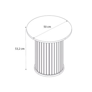 meg-GP042-0284,2-8 ΤΡΑΠΕΖΑΚΙ ΒΟΗΘΗΤΙΚΟ BOHEMA MEGAPAP ΧΡΩΜΑ ΜΑΥΡΟ - SEPET OAK Ø50X53,2ΕΚ.