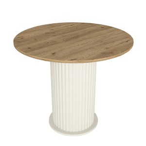 meg-GP042-0285,1-3 ΤΡΑΠΕΖΙ BOHEMA MEGAPAP ΧΡΩΜΑ IVORY - SEPET OAK Ø90X77,7ΕΚ.