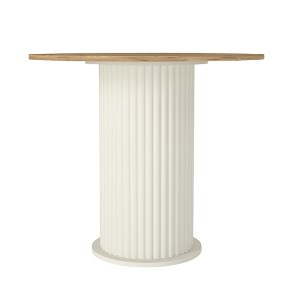 meg-GP042-0285,1-4 ΤΡΑΠΕΖΙ BOHEMA MEGAPAP ΧΡΩΜΑ IVORY - SEPET OAK Ø90X77,7ΕΚ.