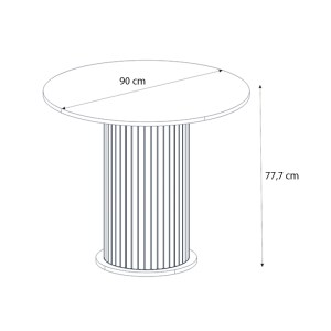meg-GP042-0285,1-5 ΤΡΑΠΕΖΙ BOHEMA MEGAPAP ΧΡΩΜΑ IVORY - SEPET OAK Ø90X77,7ΕΚ.