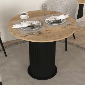 meg-GP042-0285,2-0 ΤΡΑΠΕΖΙ BOHEMA MEGAPAP ΧΡΩΜΑ ΜΑΥΡΟ - SEPET OAK Ø90X77,7ΕΚ.